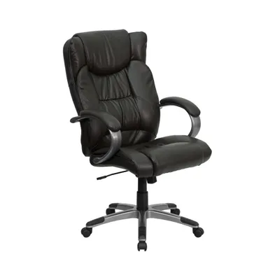 Emma+Oliver High Back Soft Ripple Swivel Loop Arm Office Chair & Titanium Nylon Base