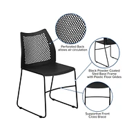 Home And Office Sled Base Stack Chair With Air-Vent Back - Guest