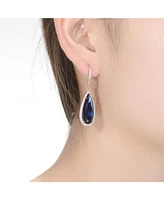 Rachel Glauber Elegant Teardrop Shaped Earrings with A Cubic Zirconia Middle Stone