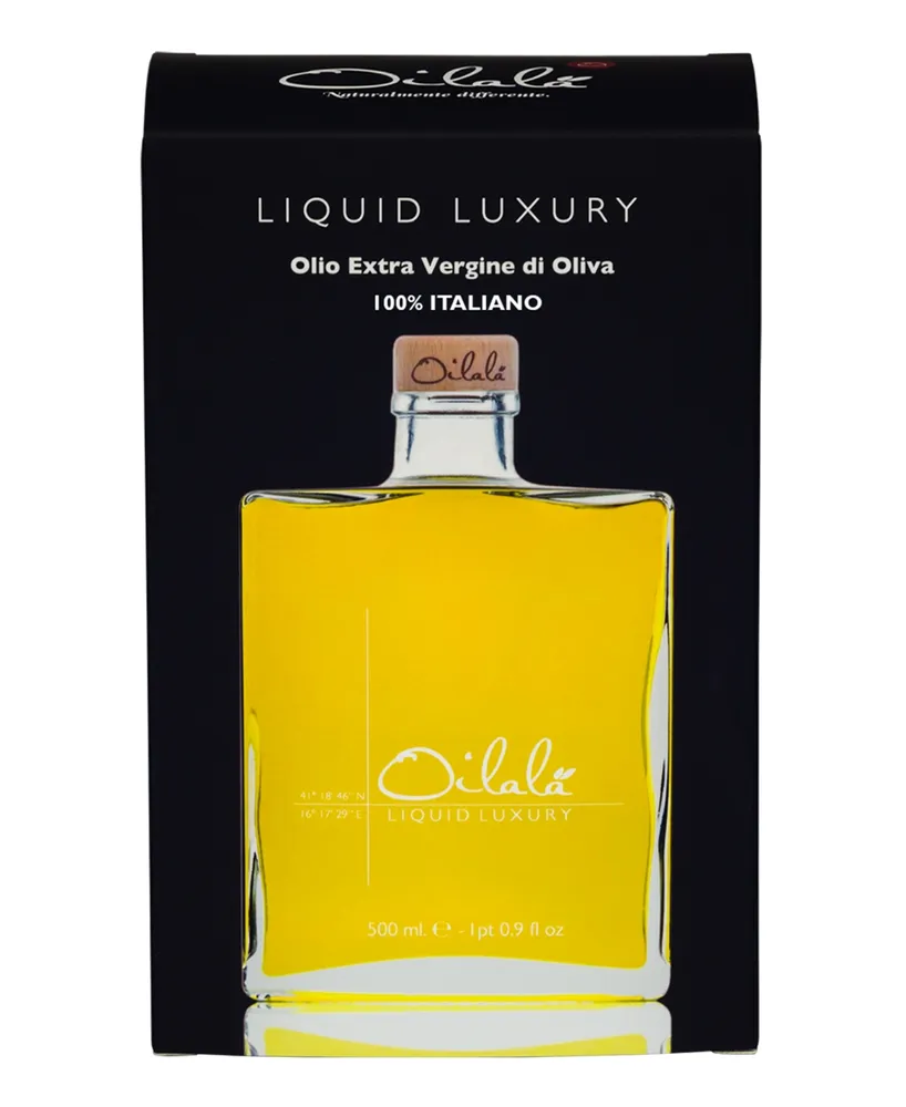 Oilala Liquid Luxury Gift Box Robust Italian Coratina Extra Virgin Olive Oil Bottle, 500 ml