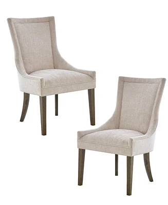 Madison Park Signature Ultra Traditional Fabric Upholstered Swoop Back Dining Side Chair, Set of 2