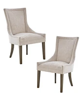 Madison Park Signature Ultra Traditional Fabric Upholstered Swoop Back Dining Side Chair, Set of 2