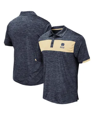 Men's Colosseum Heathered Navy Notre Dame Fighting Irish Nelson Logo Polo Shirt