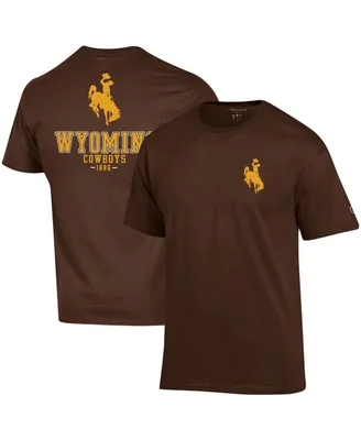 Men's Champion Brown Wyoming Cowboys Stack 2-Hit T-shirt