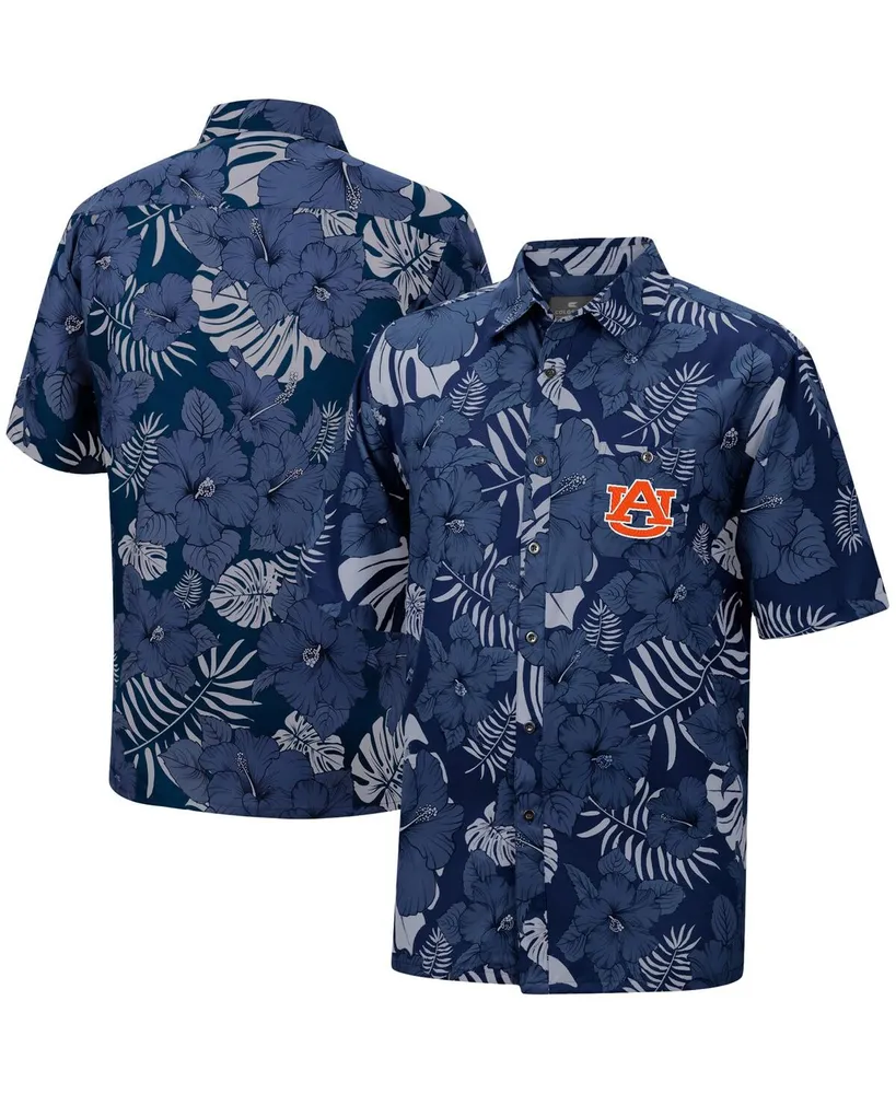 Men's Colosseum Navy Auburn Tigers The Dude Camp Button-Up Shirt