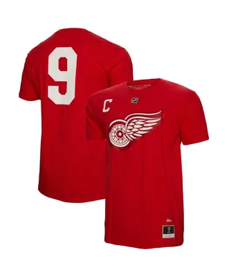 Men's Mitchell & Ness Gordie Howe Red Detroit Red Wings Name and Number T-shirt