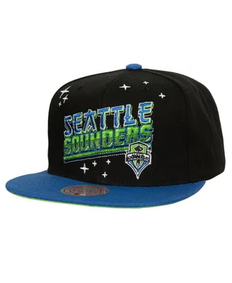 Men's Mitchell & Ness Black Seattle Sounders Fc Anime Snapback Hat
