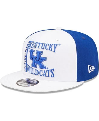 Men's New Era White, Blue Kentucky Wildcats Retro Sport 9FIFTY Snapback Hat