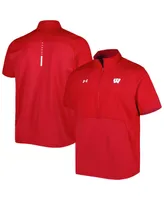 Men's Under Armour Wisconsin Badgers Motivate Half-Zip Jacket