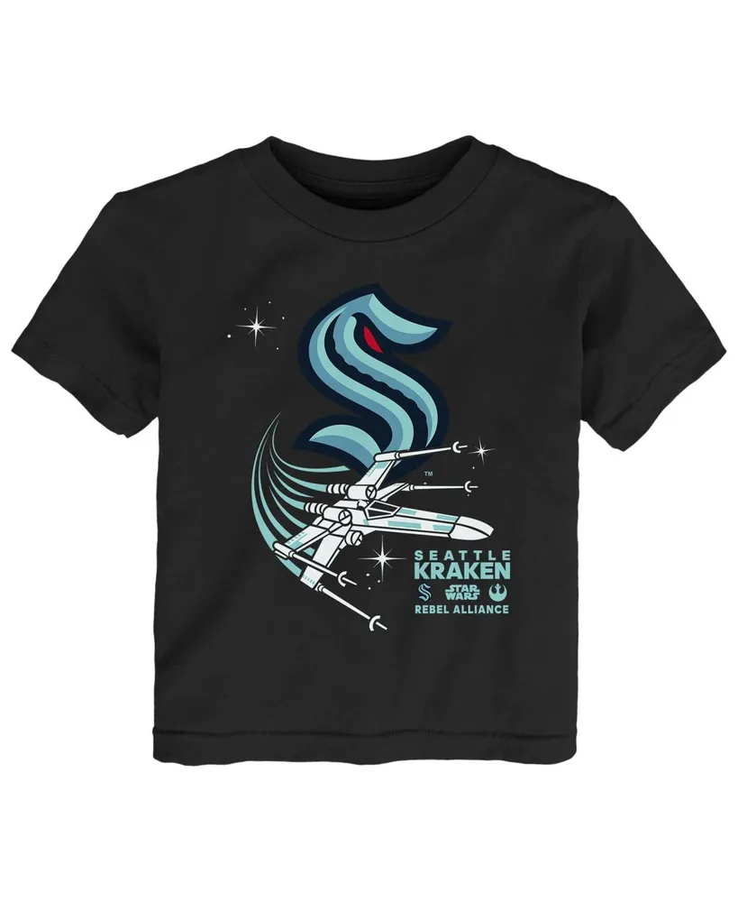 Toddler Black Seattle Kraken Star Wars Rebel Alliance T-shirt