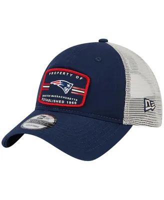 Men's New Era Navy New England Patriots Property Trucker 9TWENTY Snapback Hat