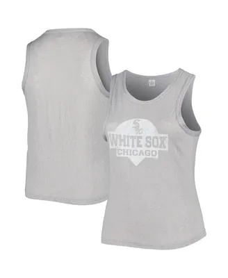 Women's Soft As A Grape Gray Chicago White Sox Plus High Neck Tri-Blend Tank Top