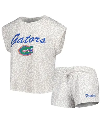 Women's Concepts Sport Cream Florida Gators Montana T-shirt and Shorts Sleep Set