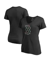 Women's Fanatics Black Boston Red Sox Lovely V-Neck T-shirt