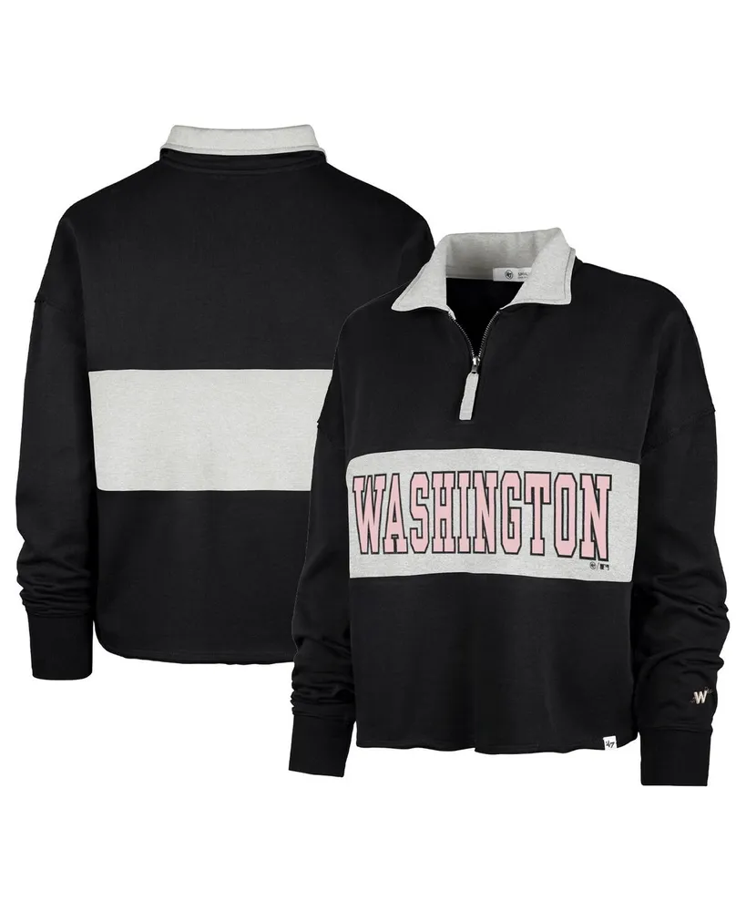 Women's '47 Brand Black Washington Nationals City Connect Bae Remi Quarter-Zip Jacket