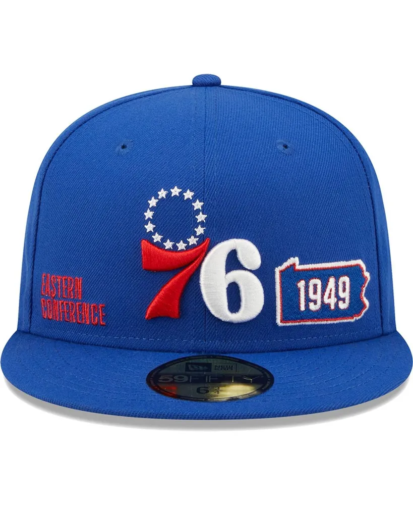 Men's New Era Royal Philadelphia 76ers Fall 22 Identity 59FIFTY Fitted Hat