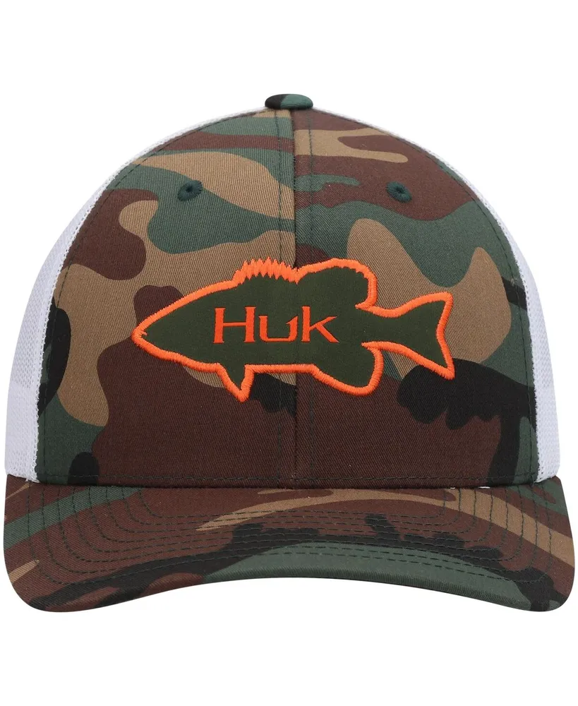 Men's Huk Camo Bass Trucker Snapback Hat
