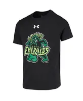 Big Boys and Girls Under Armour Black Eugene Emeralds Team Logo T-shirt