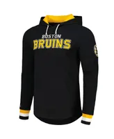 Men's Mitchell & Ness Black Boston Bruins Legendary Slub Hoodie Long Sleeve T-shirt