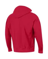 Men's Champion Scarlet Nebraska Huskers Team Arch Reverse Weave Pullover Hoodie