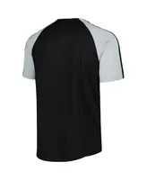 Men's Stitches Black Chicago White Sox Button-Down Raglan Fashion Jersey