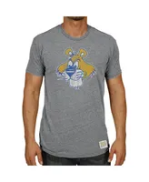 Men's Original Retro Brand Heathered Gray Pitt Panthers Vintage-Like Logo Tri-Blend T-shirt