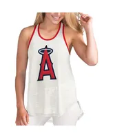 Women's G-iii 4Her by Carl Banks White Los Angeles Angels Tater Racerback Tank Top