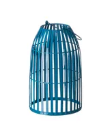 Glitzhome 9.75" H Metal Woven Solar Powered Outdoor Hanging Lantern