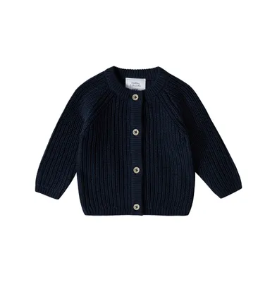 Stellou & Friends Toddler 100% Cotton Chunky Ribbed Knitted Cardigan Ages 0-6 Years
