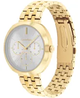 Calvin Klein Women's Multifunction Gold-Tone Stainless Steel Bracelet Watch 38mm