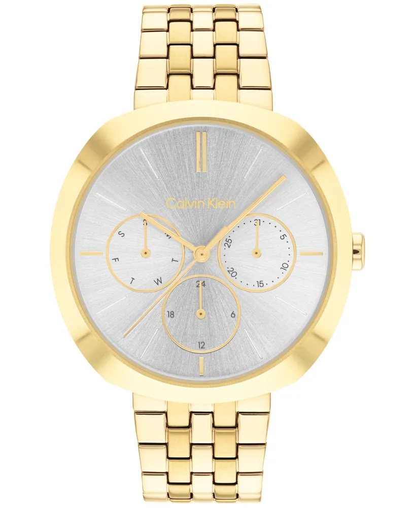 Calvin Klein Women's Multifunction Gold-Tone Stainless Steel Bracelet Watch 38mm