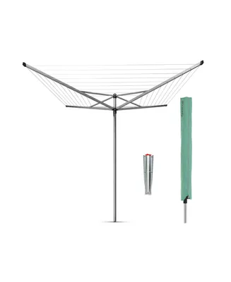 Rotary Top Spinner Clothesline - 164', 50 Meter with Metal Ground Spike and Protective Cover Set