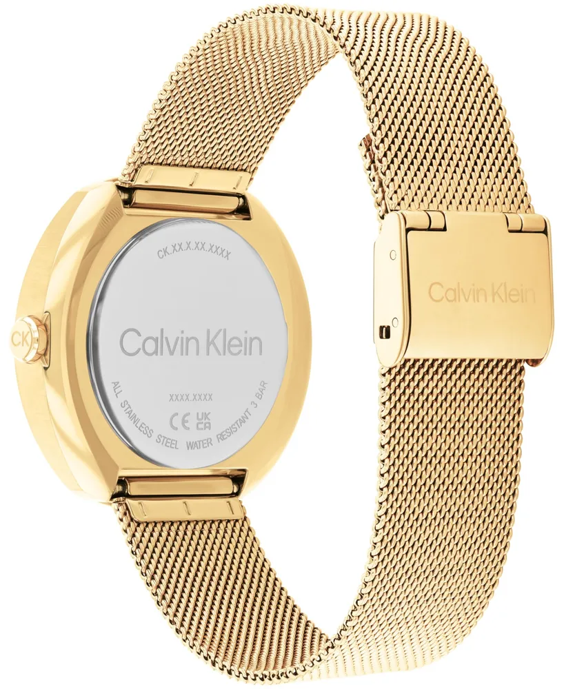 Calvin Klein Women's Multifunction Gold-Tone Stainless Steel Mesh Bracelet Watch 38mm
