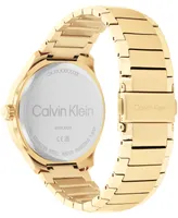 Calvin Klein Men's 3H Quartz Gold-Tone Stainless Steel Bracelet Watch 43mm