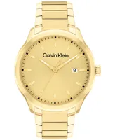 Calvin Klein Men's 3H Quartz Gold-Tone Stainless Steel Bracelet Watch 43mm