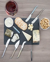 French Home Laguiole Mother of Pearl Cheese Knife and Spreader Set, 7 Piece.