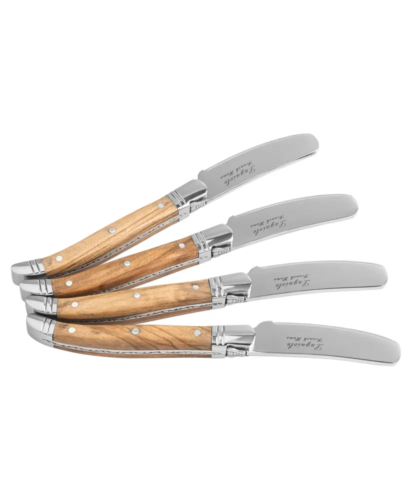 French Home Connoisseur Laguiole Set of 4 Spreaders with Olive Wood Handles