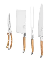 French Home 4-Piece Connoisseur Professional Chef Knife Set with Olive Wood Handles