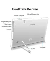 10in Cloud Photo Frame, White, 20GB Cloud Storage, Battery/App Support