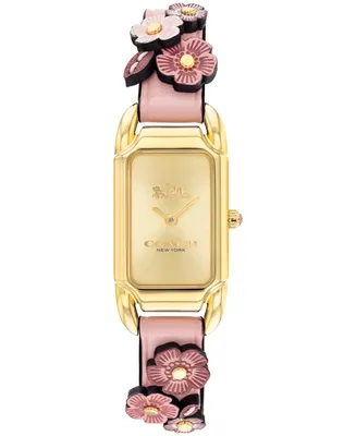 Coach Women's Cadie Tea Rose Blush Leather Strap Watch, 28.5 x 17.5mm