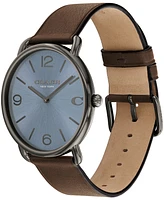 Coach Unisex Elliot Dark Brown Leather Strap Watch, 40mm