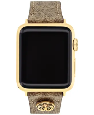 Coach Women's Tan Signature C Canvas Strap for 38mm, 40 mm, 41mm Apple Watch