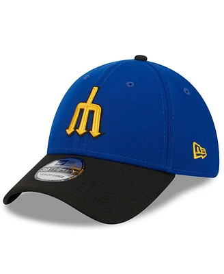 Men's New Era Royal, Black Seattle Mariners 2023 City Connect 39THIRTY Flex Fit Hat
