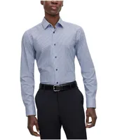 Boss by Hugo Men's Printed Stretch Slim-Fit Dress Shirt