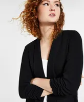 Bar Iii Women's Knit 3/4-Sleeve Boyfriend Blazer, Created for Macy's