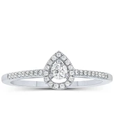 Diamond Teardrop Halo Engagement Ring (1/4 ct. t.w.) 14k White, Yellow or Rose Gold