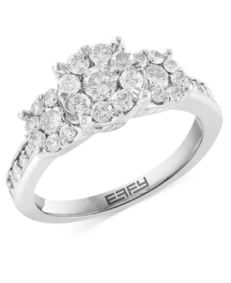 Effy Diamond Trio Cluster Ring (1-1/2 ct. t.w.) in 14k White Gold