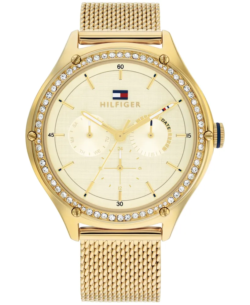 Tommy Hilfiger Women's Multifunction Carnation Gold-Tone Stainless Steel Watch 40mm