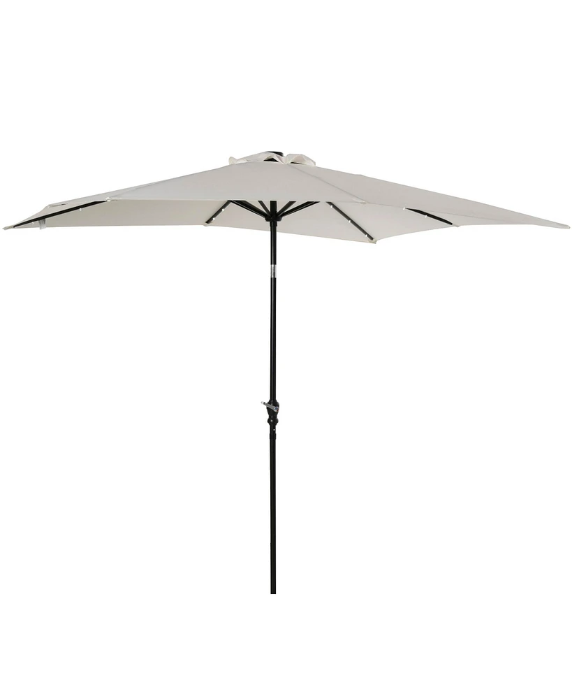 Outsunny 9' x 7' Solar Umbrella, Patio Umbrella with Led Lights