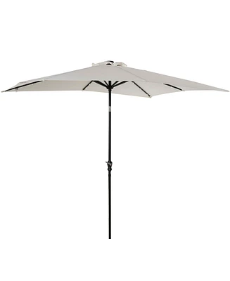 Outsunny 9' x 7' Solar Umbrella, Patio Umbrella with Led Lights